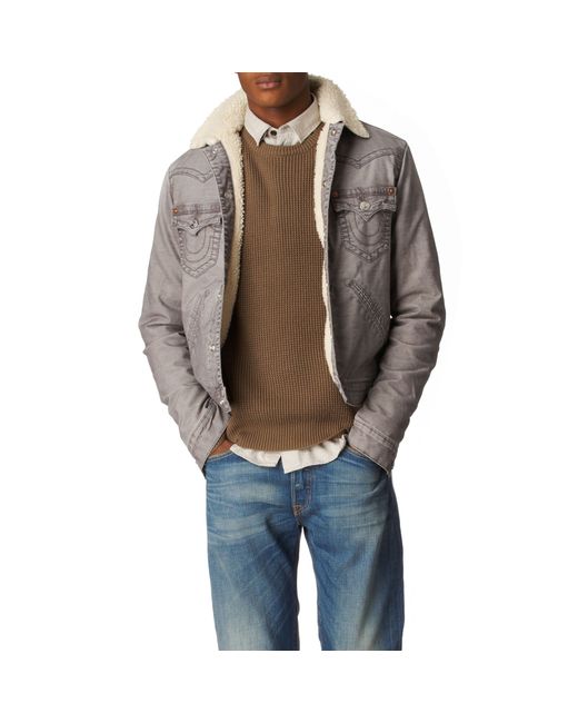 TRUE RELIGION Jimmy Sherpa Jacket in Grey for Men | Lyst UK