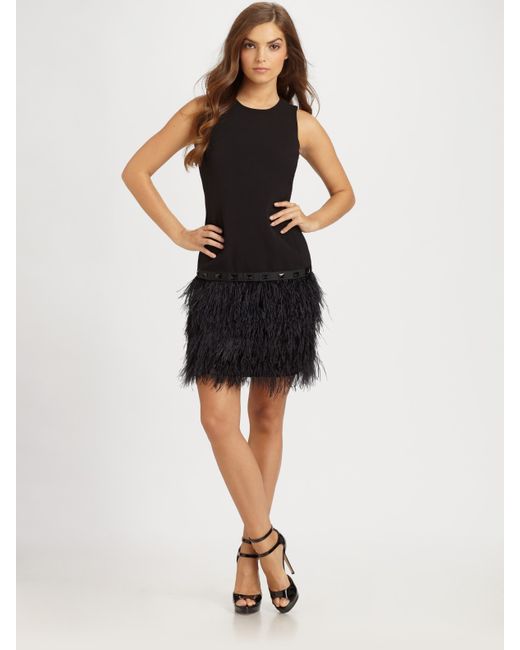 michael kors feather dress