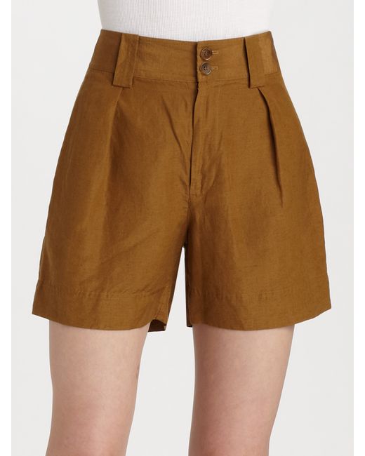 By Marc Jacobs Cari Silk Linen Shorts 