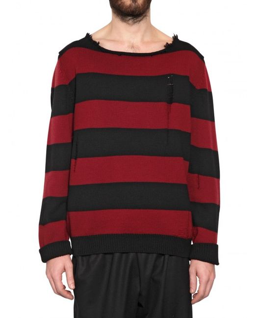 Dead Meat Red Striped Sweater for men