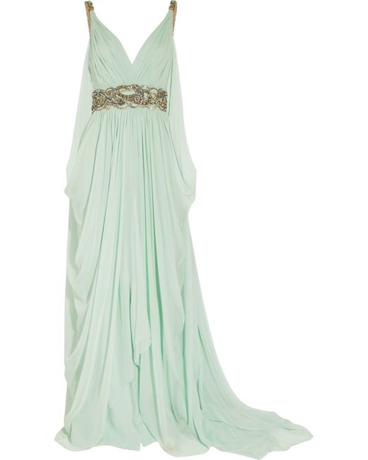 Marchesa Crystal-embellished Silk 