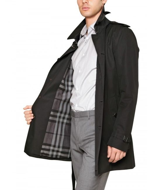 Fahrenheit sarkom stavelse Burberry Single Breasted Cotton Trench Coat in Black for Men | Lyst