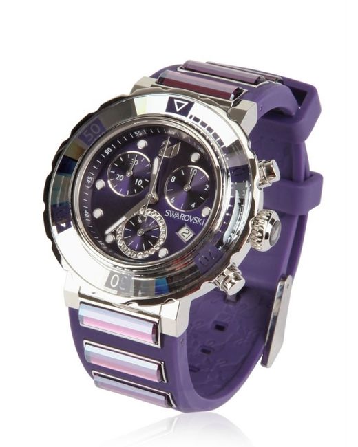 Swarovski Purple Octea Crono Watch