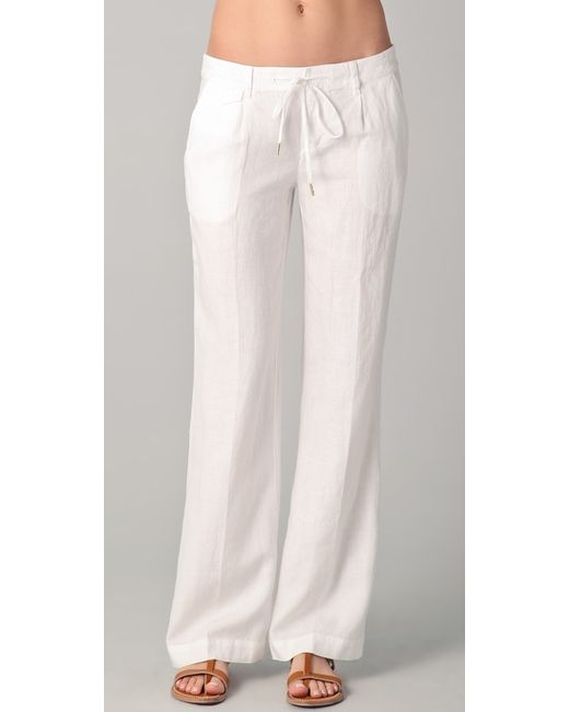 Juicy Couture White Classic Linen Pants