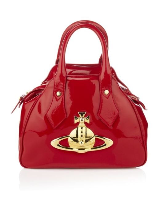 Vivienne Westwood Red Small Jasmine Patent Leather Bag