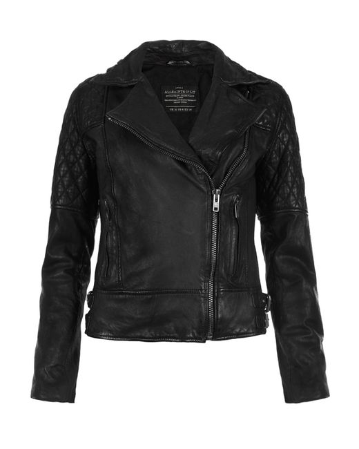 AllSaints Black Walker Leather Jacket