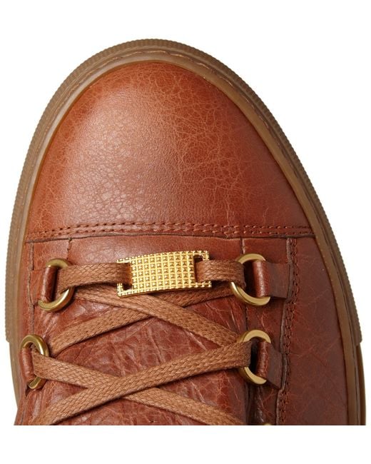 brown balenciaga arena sneakers