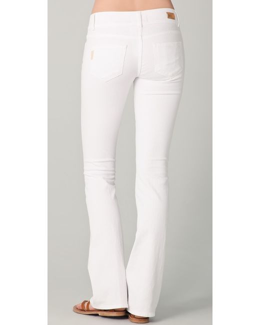PAIGE Hidden Hills Boot Cut Jeans in White Lyst
