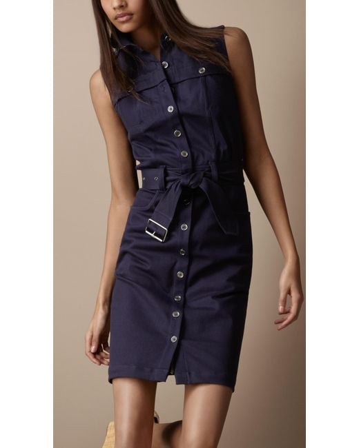 Burberry Brit Heritage Trench Shirt Dress in Blue | Lyst