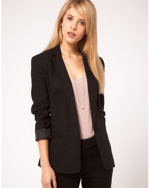 Black linen boyfriend clearance blazer