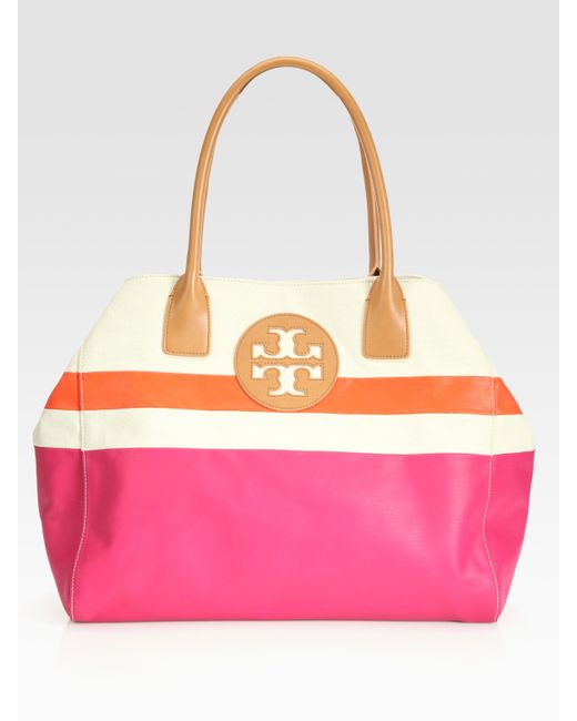Tory Burch Dipped Canvas Beach Tote Bag in Natural | Lyst