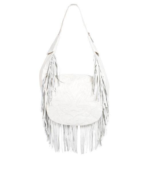 ASOS White Leather Fringe Shoulder Bag