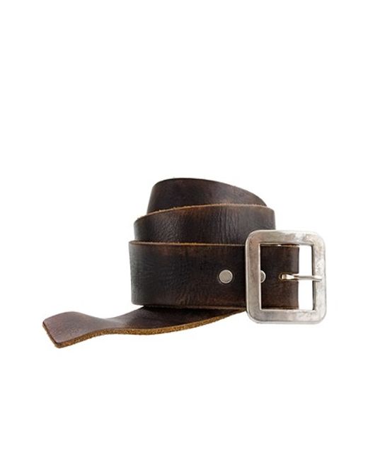 J.Crew Black Leather Square-buckle Belt for men