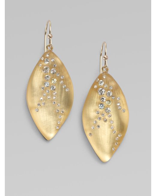 Alexis Bittar Swarovski Crystal Accented Lucite Leaf Drop Earrings in ...