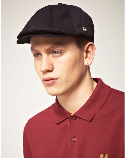 Fred Perry Panelled Flat Cap in Navy (Blue) for Men | Lyst