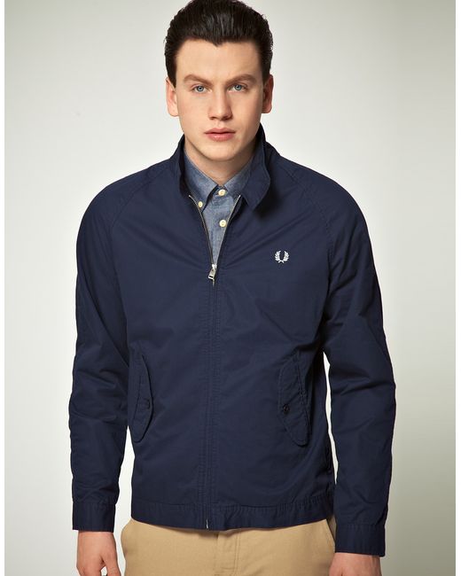 Fred Perry Fred Perry Light Weight Harrington Jacket in Blue for Men | Lyst