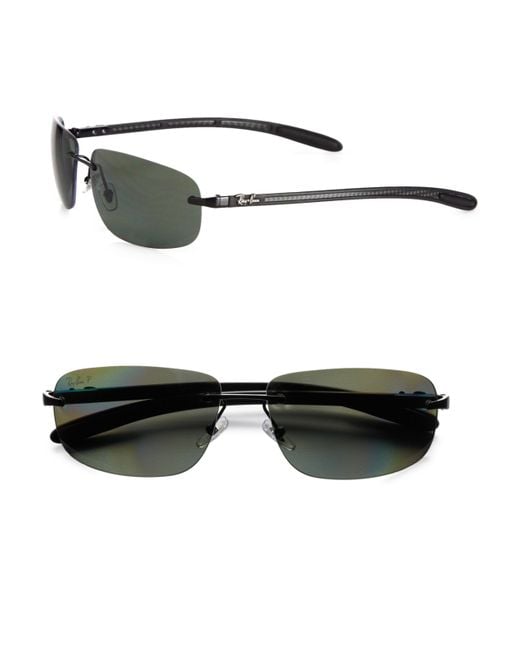Ray-Ban Tech Rimless Metal Sunglasses in Black for Men | Lyst