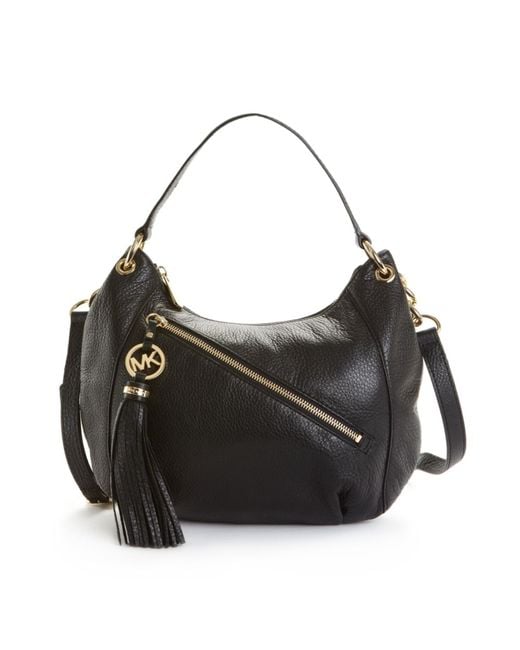 Michael Kors Charm Tassel Convertible Shoulder Bag in Black | Lyst