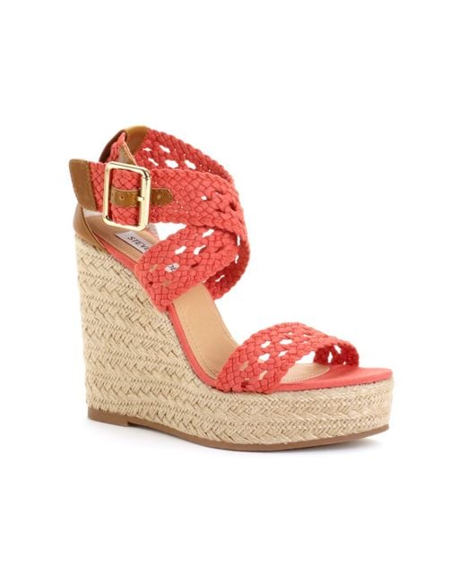 Steve Madden Red Magestee Wedge Sandals