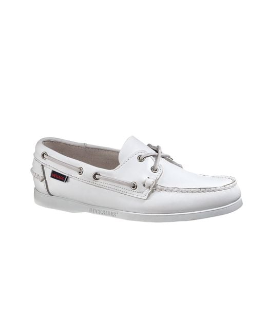 Sebago White Docksides Boat Shoes for men