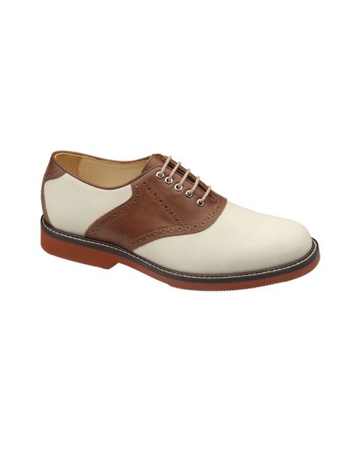 Johnston & Murphy White Brennan Saddle Shoes for men
