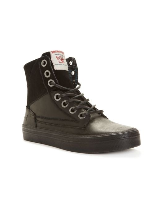 True Religion Black Camby Laceup Boots for men