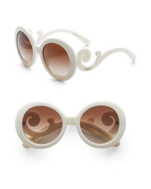 Prada White Baroque Sunglasses