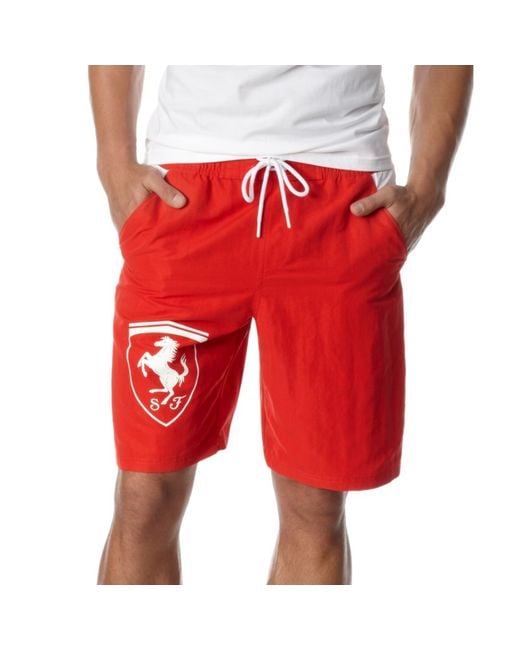 PUMA Red Ferrari Board Shorts for men