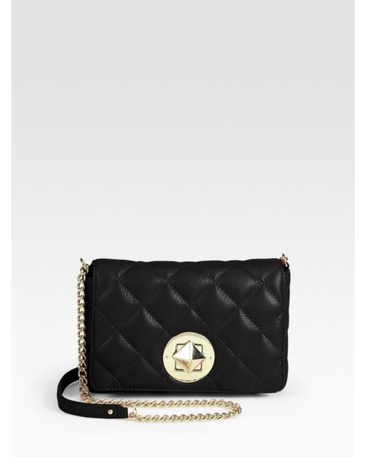 kate spade black crossbody with gold chain