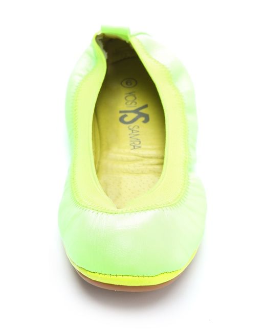 Yosi Samra Neon Elastic Ballet Flats in Green | Lyst