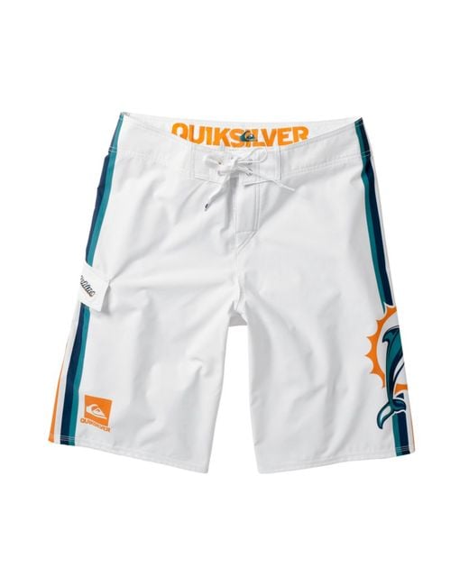 Quiksilver White Miami Dolphins Board Shorts for men