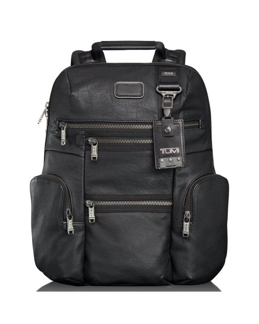 Tumi Alpha Bravo Knox Leather Backpack in Black for Men | Lyst