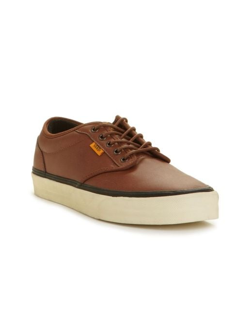 Vans Brown Atwood Leather Sneakers for men