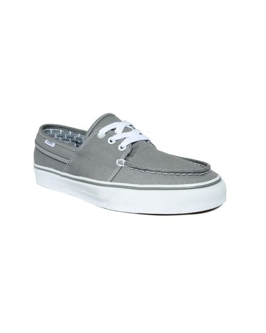 Vans Hull Canvas Boat Shoes in Gray for Men | Lyst