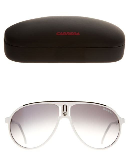 Carrera White Champion Aviator Sunglasses