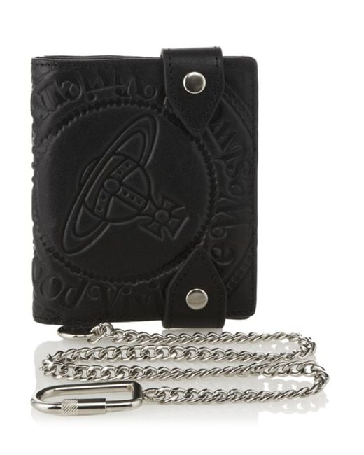 Vivienne Westwood Gray Orb Wallet with Chain for men