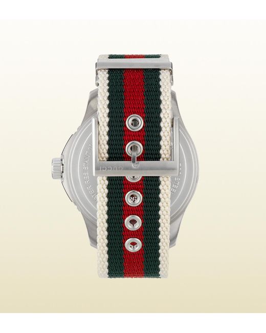 Gucci Green G-timeless Sport Extra Large Stainless Steel And Web Watch for men