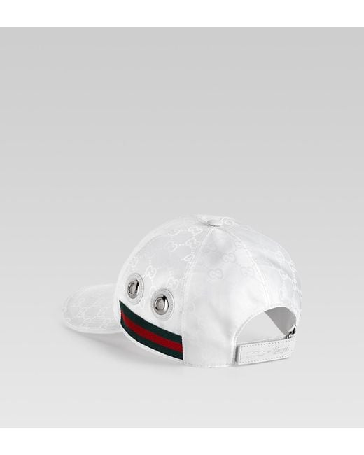 Gucci Baseball Hat with Grommets and Adjustable Hookandloop Closure in White  for Men