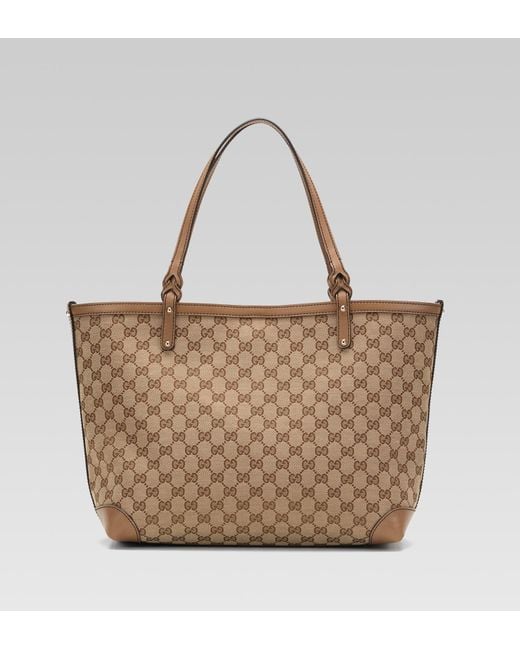 Gucci Beige Canvas Large Craft Original GG Tote with Pouch Gucci