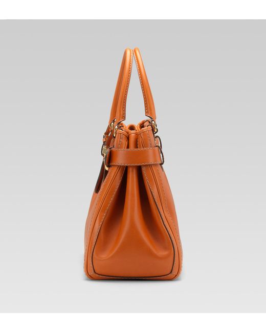 Gucci Orange Gg Running Large Tote with Double G Detail