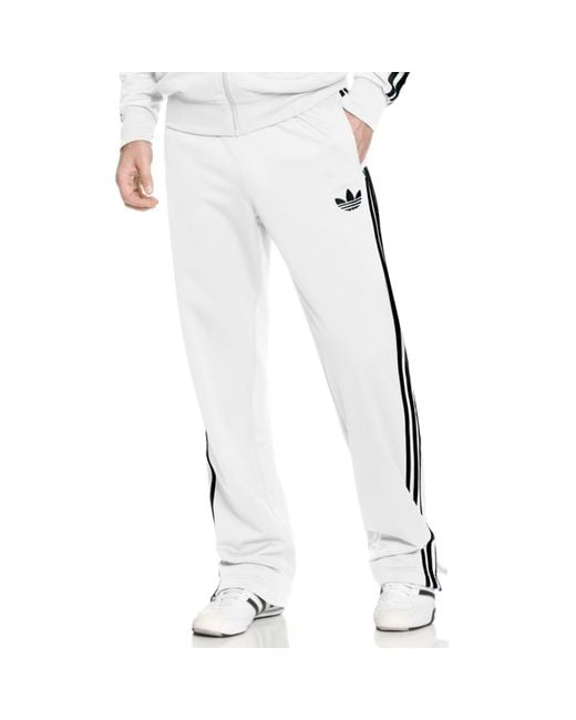 Adidas White Adi Firebird Track Pants for men