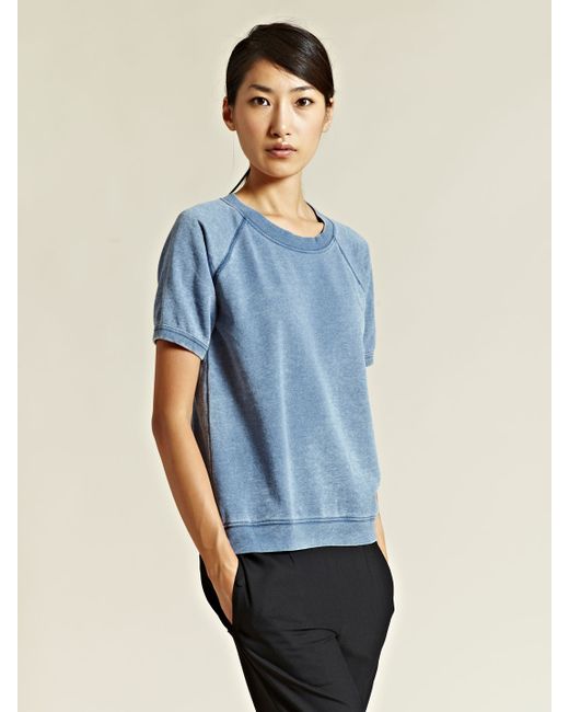 Rxmance Blue Rxmance Womens Short Sleeve Sweatshirt