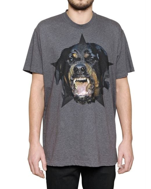 Givenchy Gray Star Rottweiler Jersey Oversized Tshirt for men