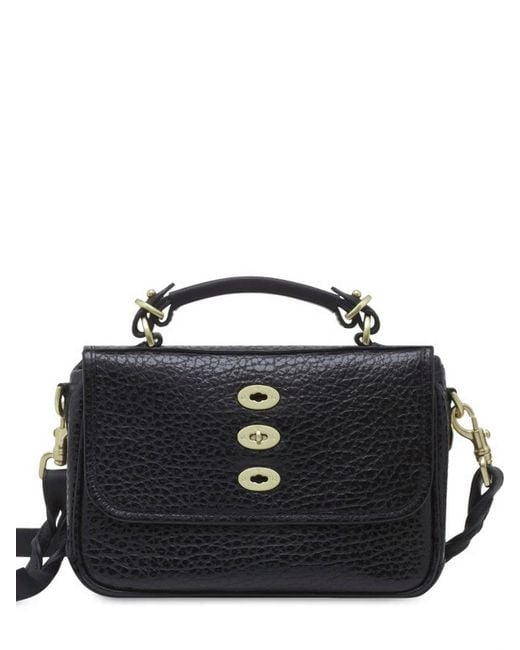 Mulberry Black Small Bryn Shiny Grained Leather Satchel