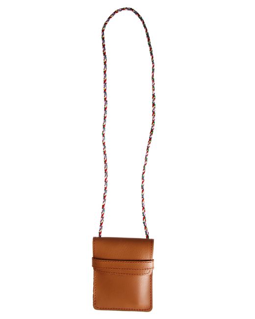 ASOS Brown Leather Pouch Necklace for men