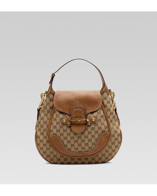Gucci Natural New Pelham Large Shoulder Bag with Horsebit Detail