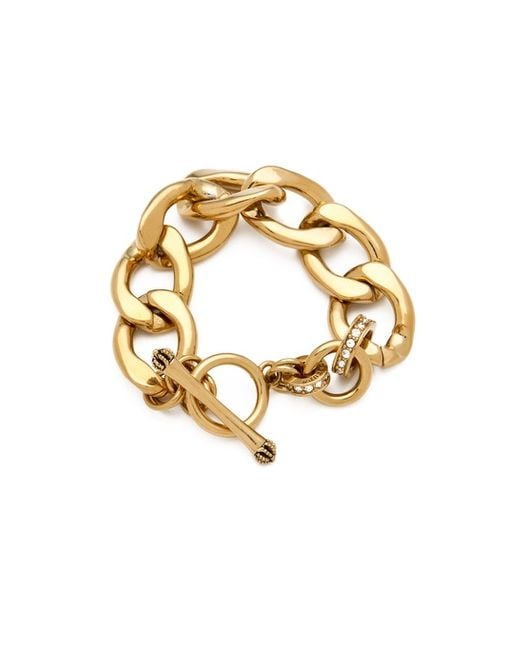 Juicy Couture Gold Chain Link Heart Toggle Bracelet J Charm