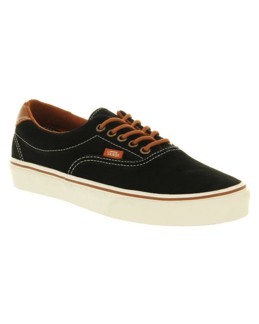 black leather trainers vans