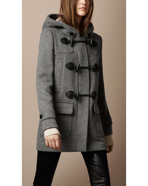 burberry wool duffle coat womens