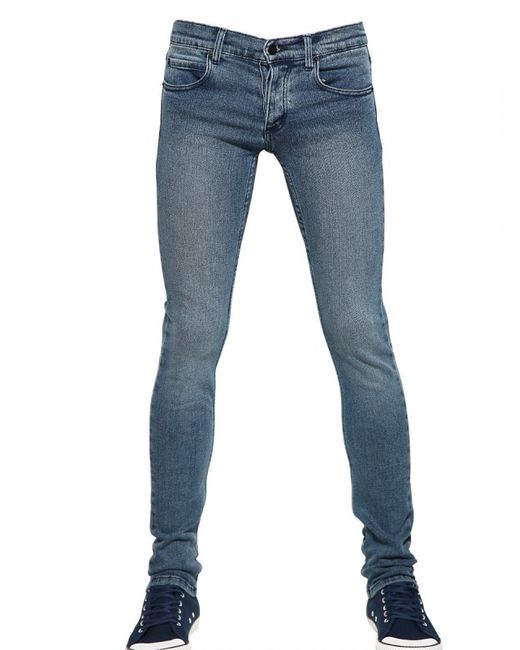 Cheap Monday Blue 15cm Stretch Denim Low Rise Jeans for men
